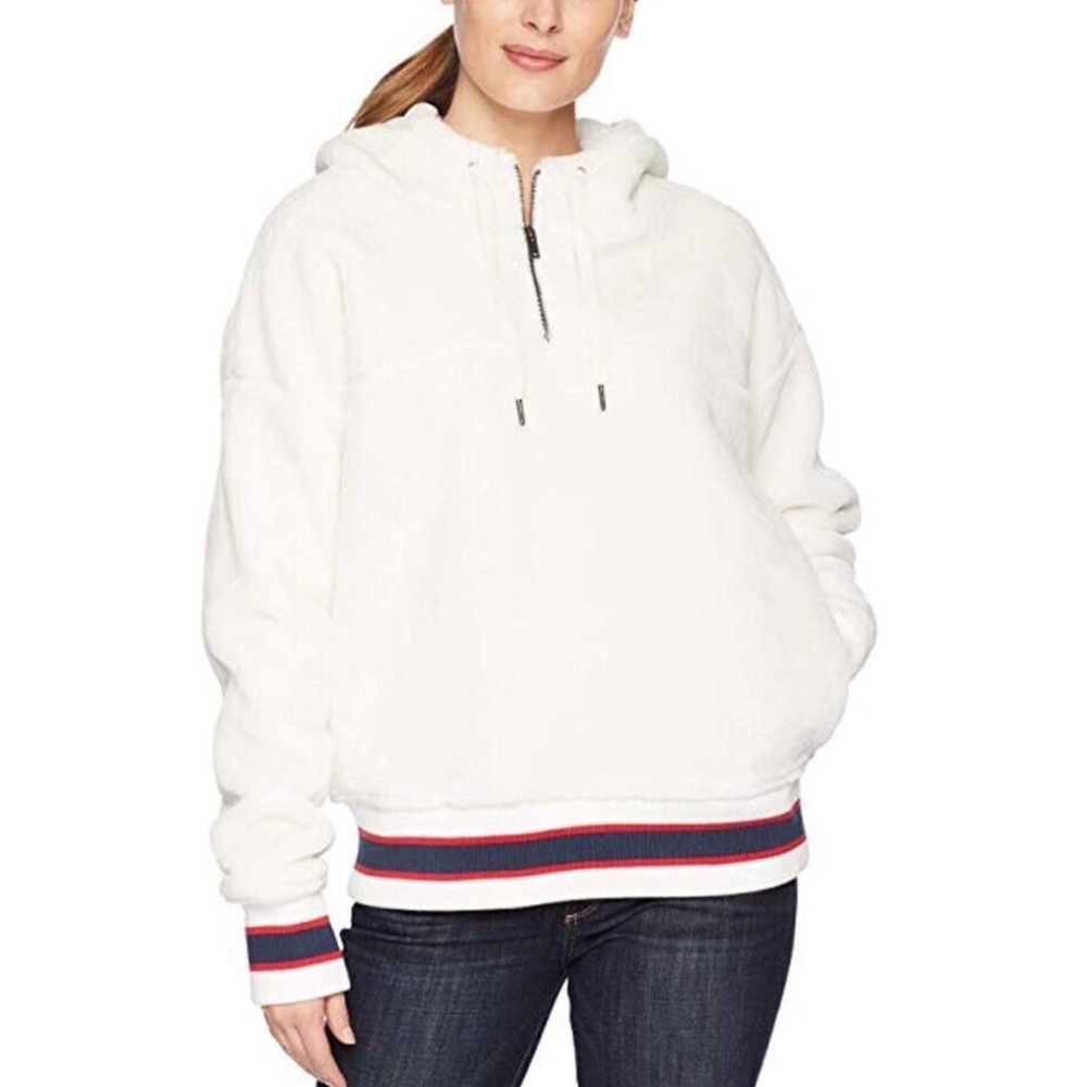LAST CHANCE - UGG Kailani Half-Zip Faux Fur Sherpa Pullover Hoodie - Cream